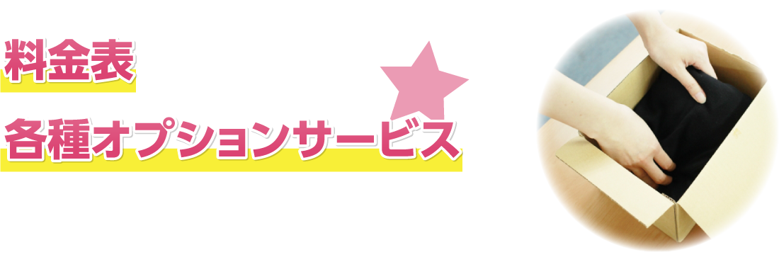 料金表・各種オプションサービス